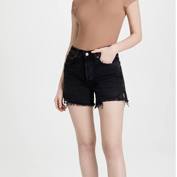 Agolde Riley Cutoff Shorts in Color Vortex - Picture 2 of 7